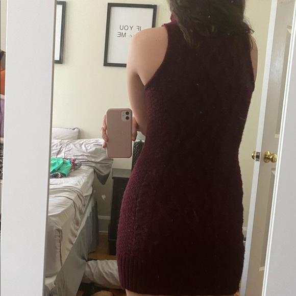 Maroon, knit, turtleneck, sleeveless dress sizeXS - Picture 2 of 4